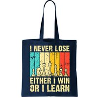Retro Vintage I Never Lose I Either Win Or Learn Funny Chess Player Bag