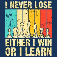 Retro Vintage I Never Lose I Either Win Or Learn Funny Chess Player Mousepad