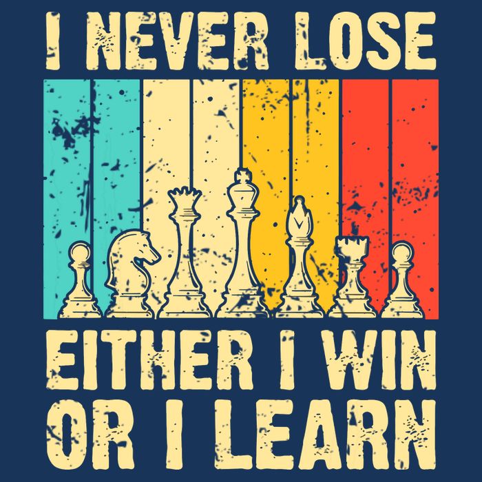 Retro Vintage I Never Lose I Either Win Or Learn Funny Chess Player Mousepad