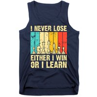 Retro Vintage I Never Lose I Either Win Or Learn Funny Chess Player Tank Top
