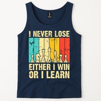 Retro Vintage I Never Lose I Either Win Or Learn Funny Chess Player Tank Top