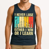 Retro Vintage I Never Lose I Either Win Or Learn Funny Chess Player Tank Top