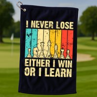 Retro Vintage I Never Lose I Either Win Or Learn Funny Chess Player Golf Towel