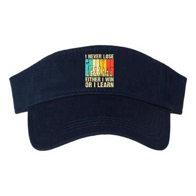 Retro Vintage I Never Lose I Either Win Or Learn Funny Chess Player Visor