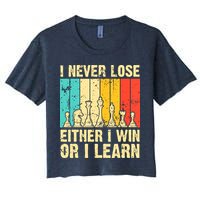 Retro Vintage I Never Lose I Either Win Or Learn Funny Chess Player Crop Top