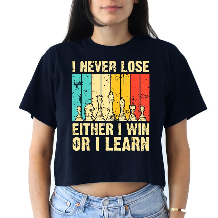 Retro Vintage I Never Lose I Either Win Or Learn Funny Chess Player Crop Top
