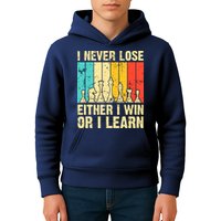 Retro Vintage I Never Lose I Either Win Or Learn Funny Chess Player Kids Hoodie