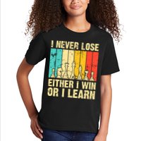 Retro Vintage I Never Lose I Either Win Or Learn Funny Chess Player Kids T-Shirt