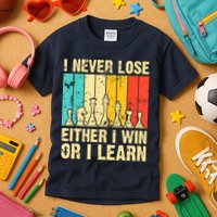 Retro Vintage I Never Lose I Either Win Or Learn Funny Chess Player Kids T-Shirt