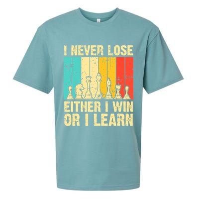 Retro Vintage I Never Lose I Either Win Or Learn Funny Chess Player Sueded Cloud Jersey T-Shirt