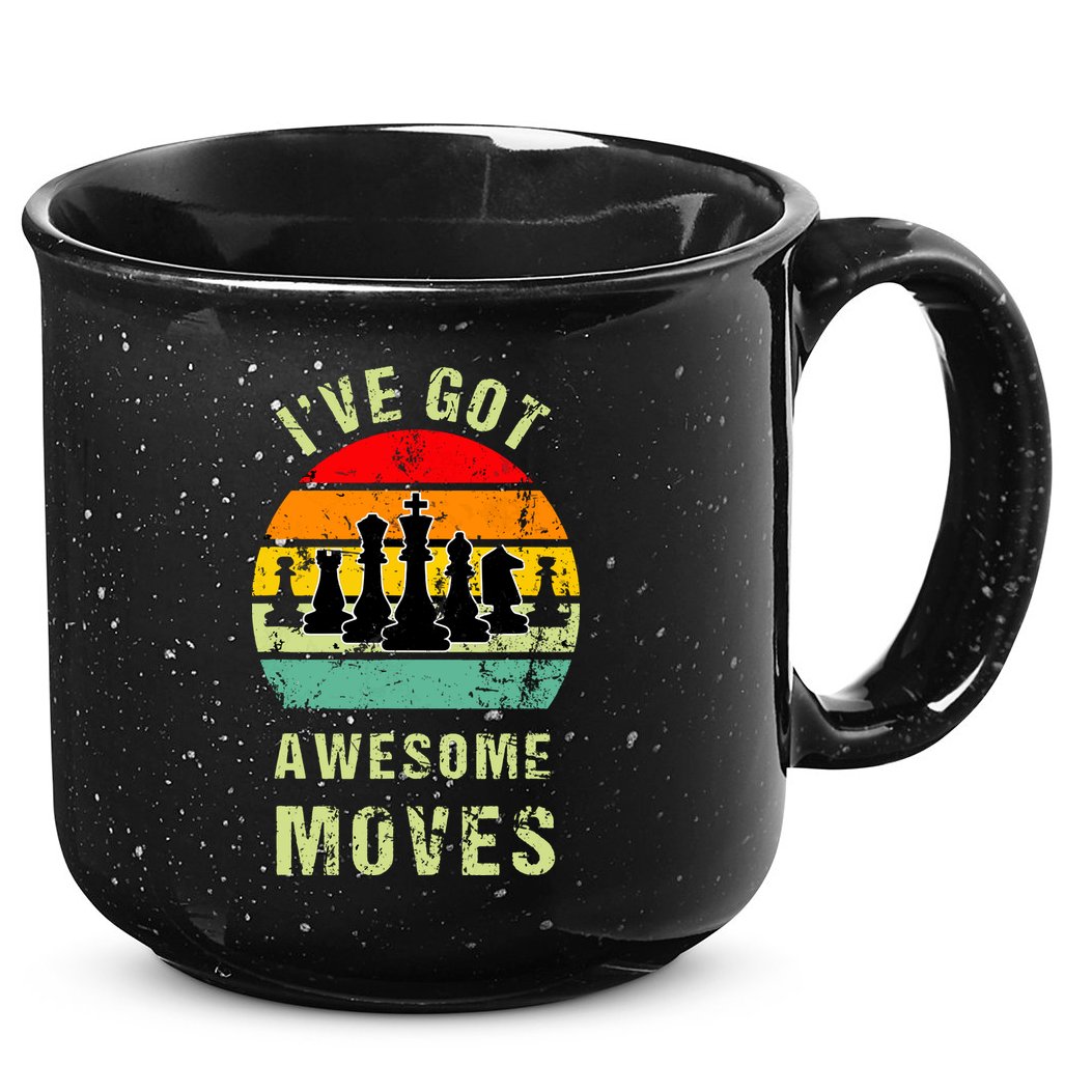 Retro Vintage I've Got Awesome Moves Chess Player Gift 15oz Campfire Ceramic Mug