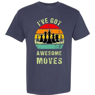 Retro Vintage I've Got Awesome Moves Chess Player Gift Garment-Dyed Heavyweight T-Shirt