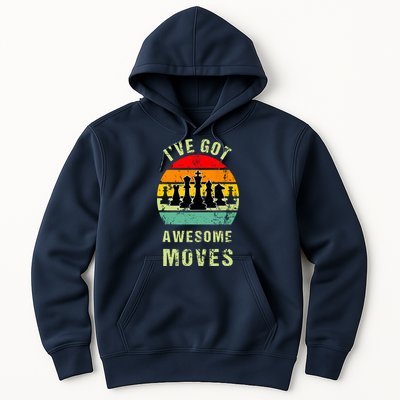 Retro Vintage I've Got Awesome Moves Chess Player Gift Hoodie