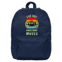 Retro Vintage I've Got Awesome Moves Chess Player Gift 16 in Basic Backpack