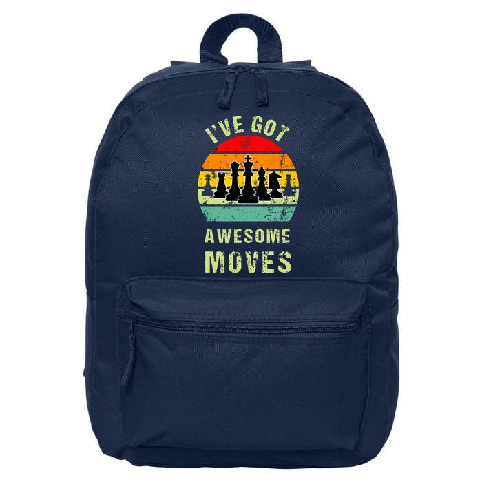 Retro Vintage I've Got Awesome Moves Chess Player Gift 16 in Basic Backpack