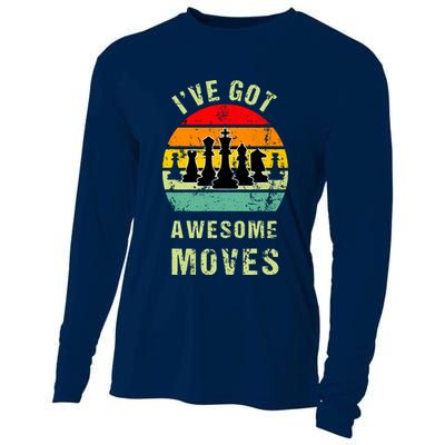 Retro Vintage I've Got Awesome Moves Chess Player Gift Cooling Performance Long Sleeve Crew