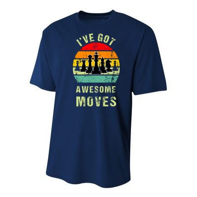 Retro Vintage I've Got Awesome Moves Chess Player Gift Youth Performance Sprint T-Shirt