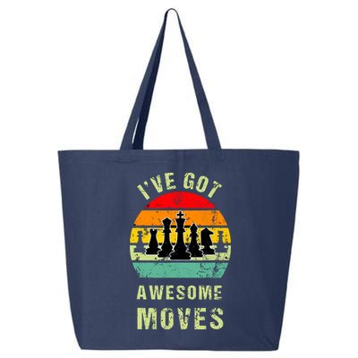 Retro Vintage I've Got Awesome Moves Chess Player Gift 25L Jumbo Tote