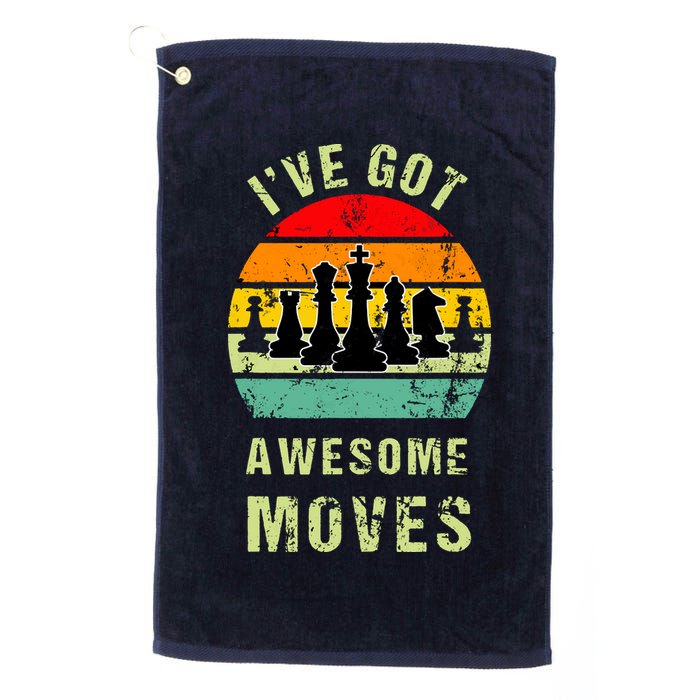Retro Vintage I've Got Awesome Moves Chess Player Gift Golf Towel