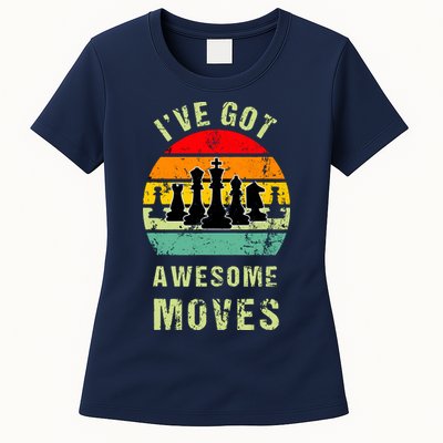 Retro Vintage I've Got Awesome Moves Chess Player Gift Womens T-Shirt