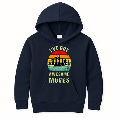 Retro Vintage I've Got Awesome Moves Chess Player Gift Kids Hoodie