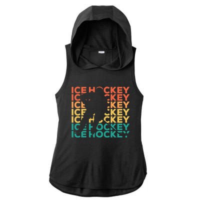 Retro Vintage Ice Hockey Gift For Ice Hockey Players Ladies PosiCharge Tri-Blend Wicking Draft Hoodie Tank