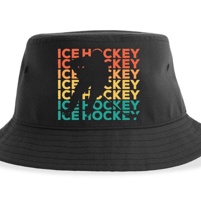 Retro Vintage Ice Hockey Gift For Ice Hockey Players Sustainable Bucket Hat