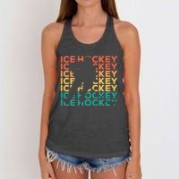 Retro Vintage Ice Hockey Gift For Ice Hockey Players Women's Knotted Racerback Tank