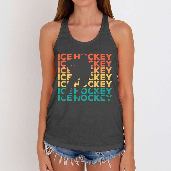 Retro Vintage Ice Hockey Gift For Ice Hockey Players Women's Knotted Racerback Tank