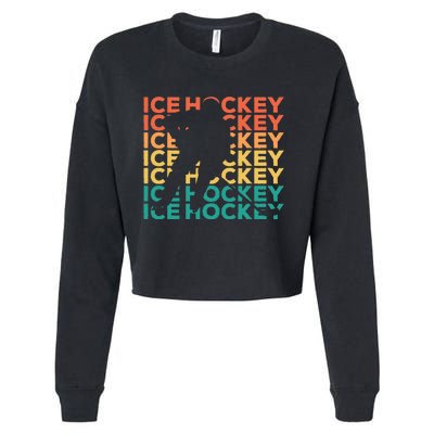 Retro Vintage Ice Hockey Gift For Ice Hockey Players Cropped Pullover Crew