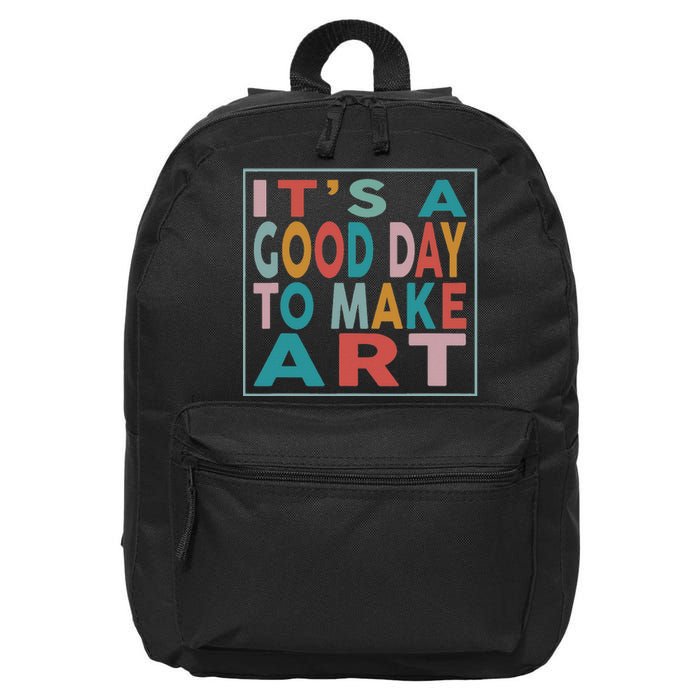 Retro Vintage It's A Good Day To Make Art 16 in Basic Backpack