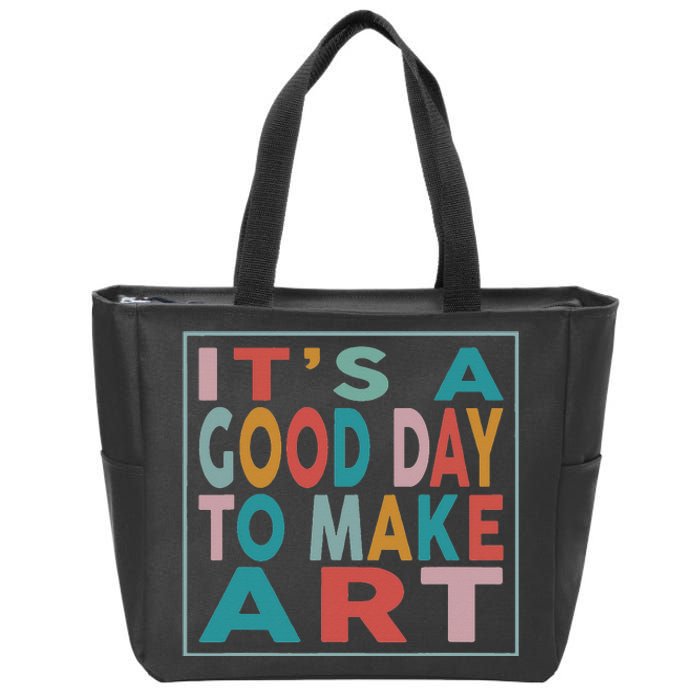 Retro Vintage It's A Good Day To Make Art Zip Tote Bag