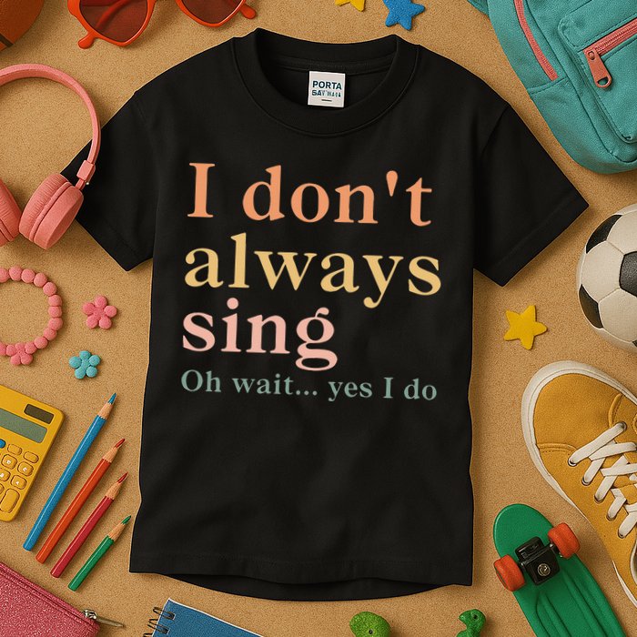 Retro Vintage I DonT Always Sing Oh Wait Yes I Do Gift Kids T-Shirt