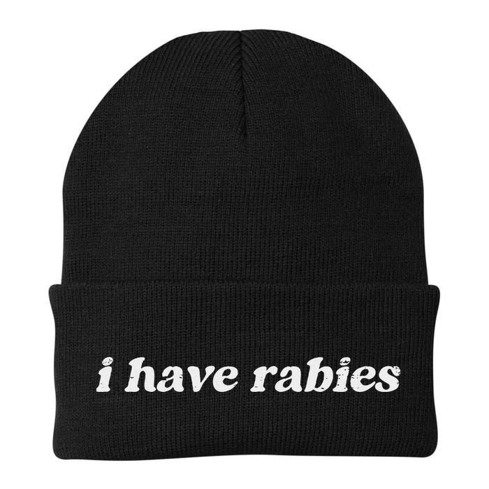 Retro Vintage I Have Rabies Funny Sarcastic Beanie