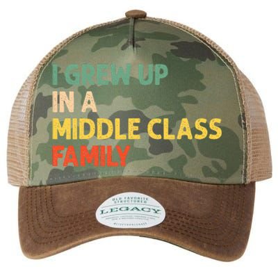 Retro Vintage I Grew Up In A Middle Class Family Legacy Tie Dye Trucker Hat