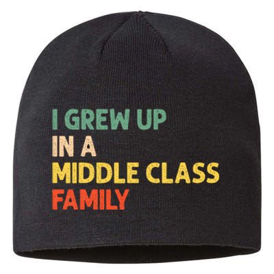 Retro Vintage I Grew Up In A Middle Class Family Sustainable Beanie