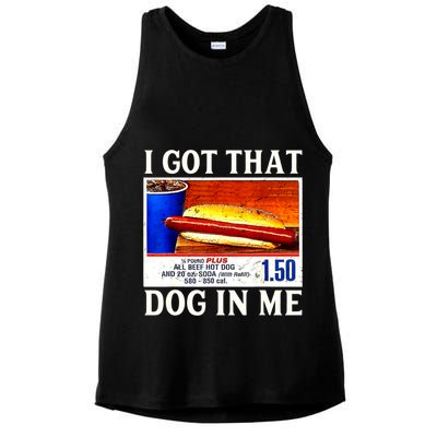 Retro Vintage I Got That Dog In Me Funny Hotdog Ladies PosiCharge Tri-Blend Wicking Tank