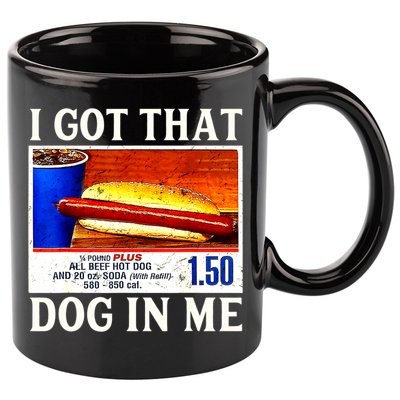 Retro Vintage I Got That Dog In Me Funny Hotdog 11oz C Handle Ceramic Mug