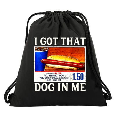 Retro Vintage I Got That Dog In Me Funny Hotdog Drawstring Bag