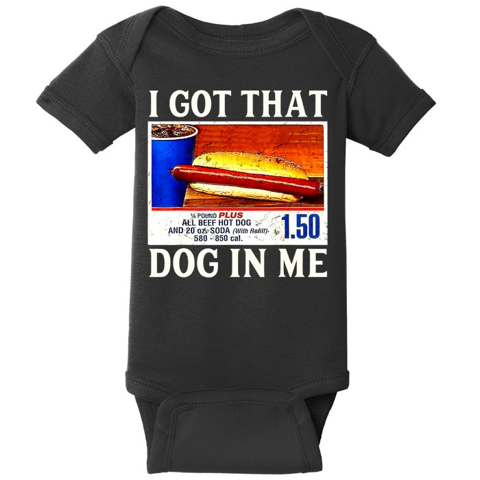 Retro Vintage I Got That Dog In Me Funny Hotdog Baby Bodysuit