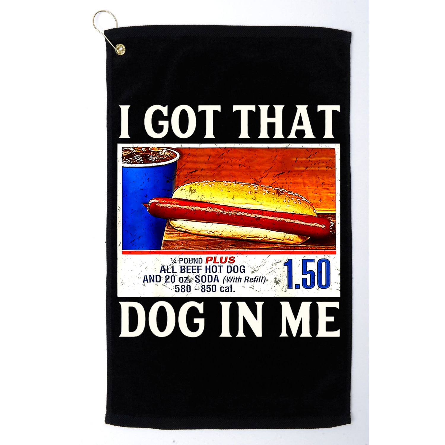 Retro Vintage I Got That Dog In Me Funny Hotdog Golf Towel