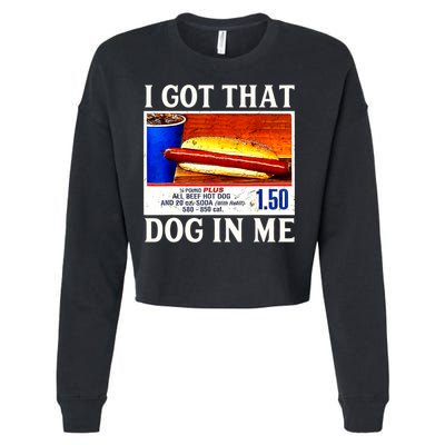 Retro Vintage I Got That Dog In Me Funny Hotdog Cropped Pullover Crew