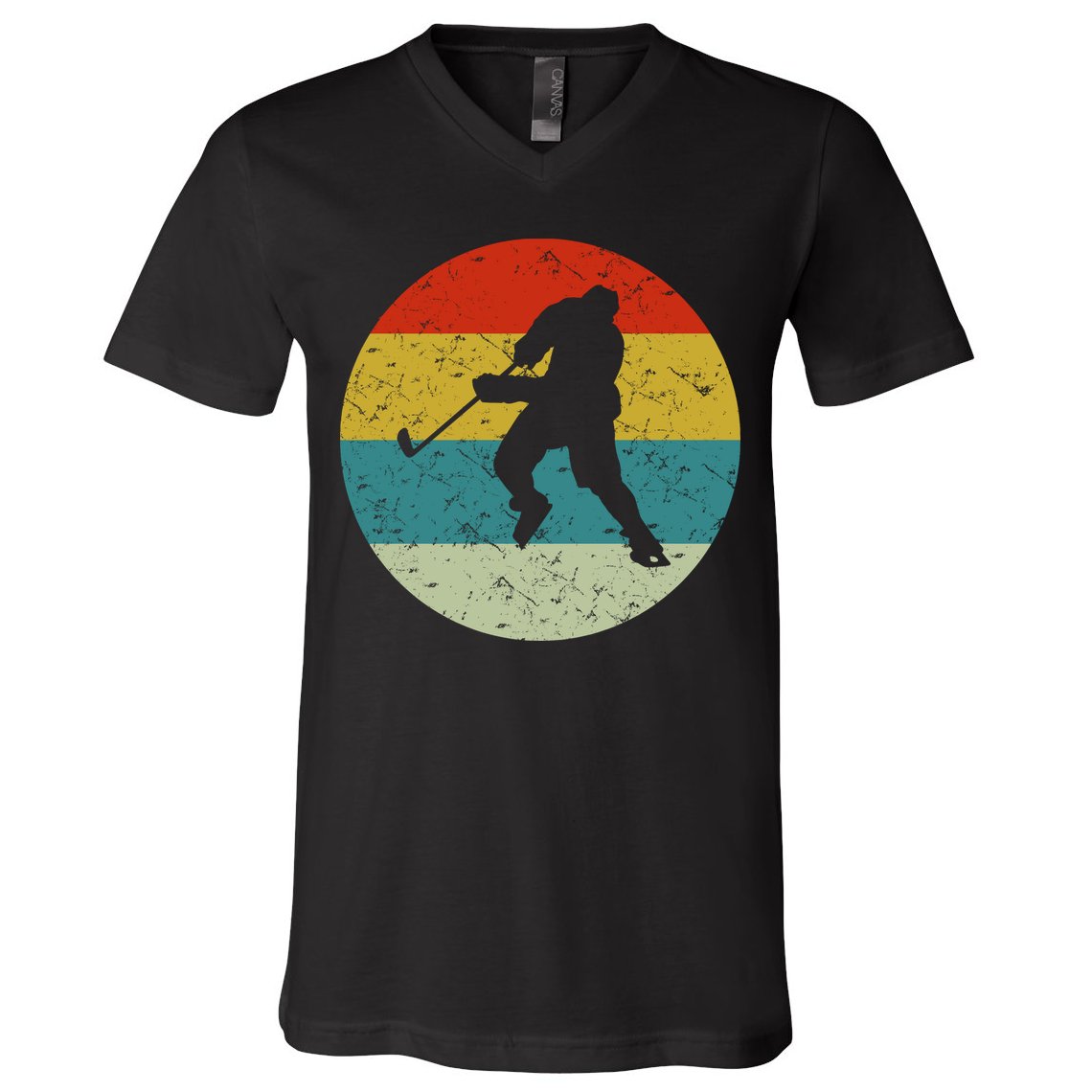 Retro Vintage Ice Hockey V-Neck T-Shirt