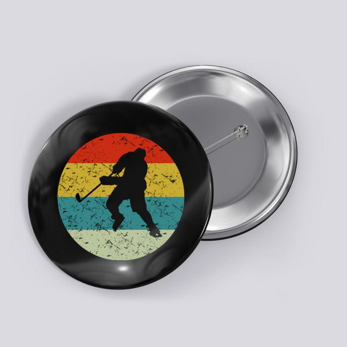 Retro Vintage Ice Hockey Button