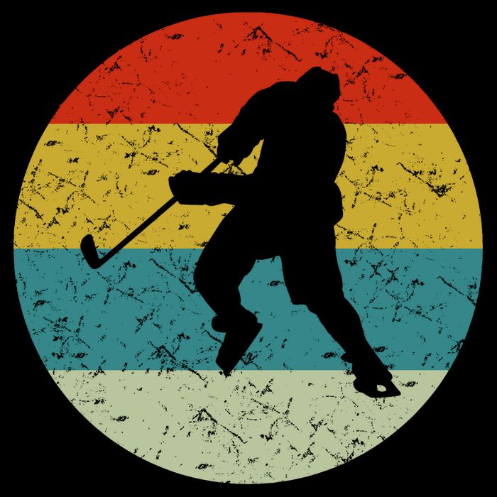 Retro Vintage Ice Hockey Button
