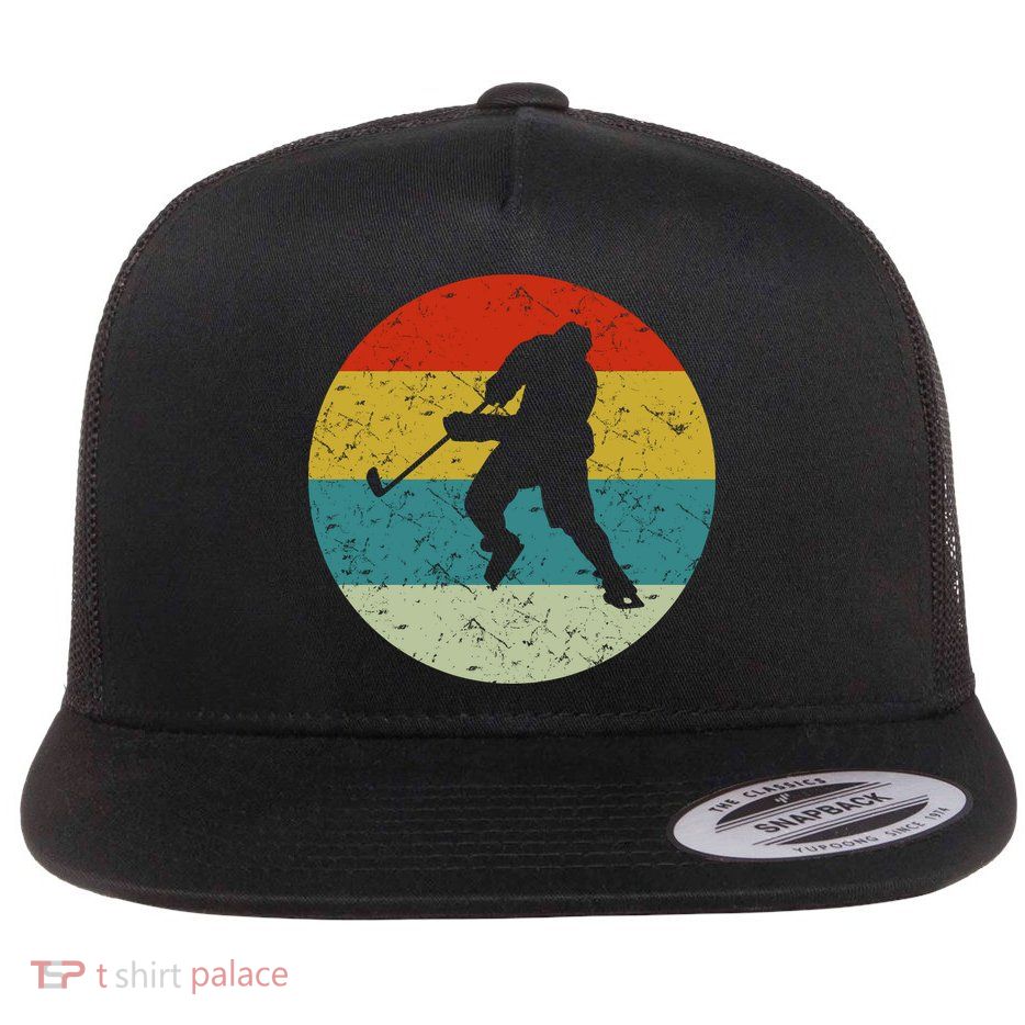 Retro Vintage Ice Hockey Flatbill Hat