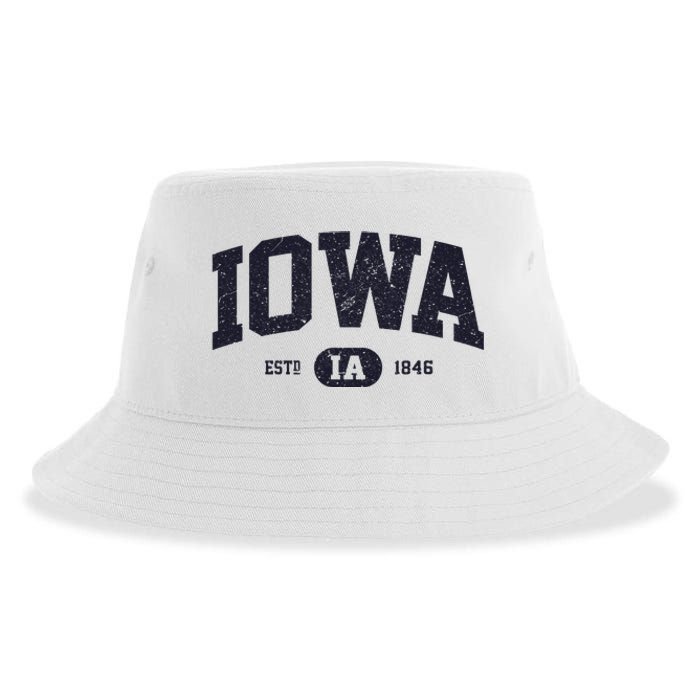 Retro Vintage Iowa Est Ia 1846 Sustainable Bucket Hat