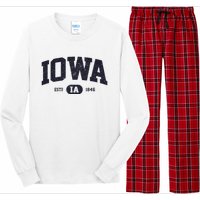 Retro Vintage Iowa Est Ia 1846 Long Sleeve Pajama Set