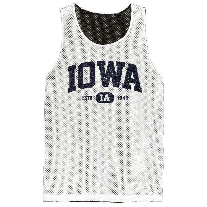 Retro Vintage Iowa Est Ia 1846 Mesh Reversible Basketball Jersey Tank