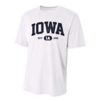 Retro Vintage Iowa Est Ia 1846 Performance Sprint T-Shirt